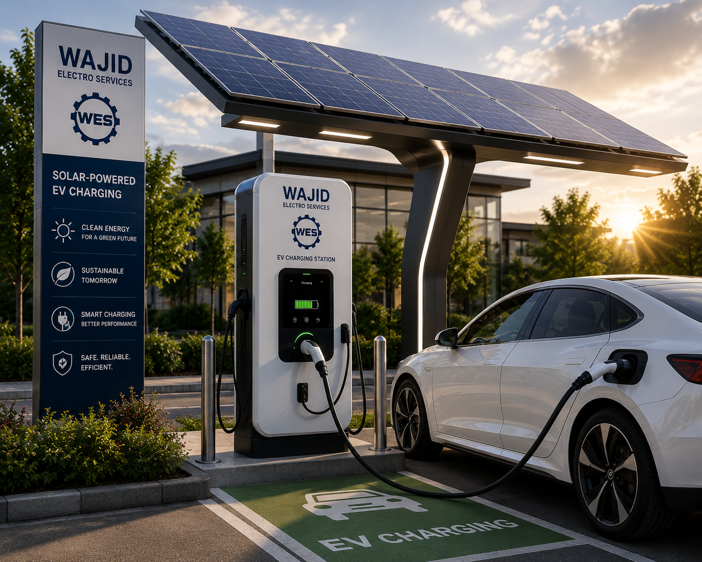 Solar-powered EV charging